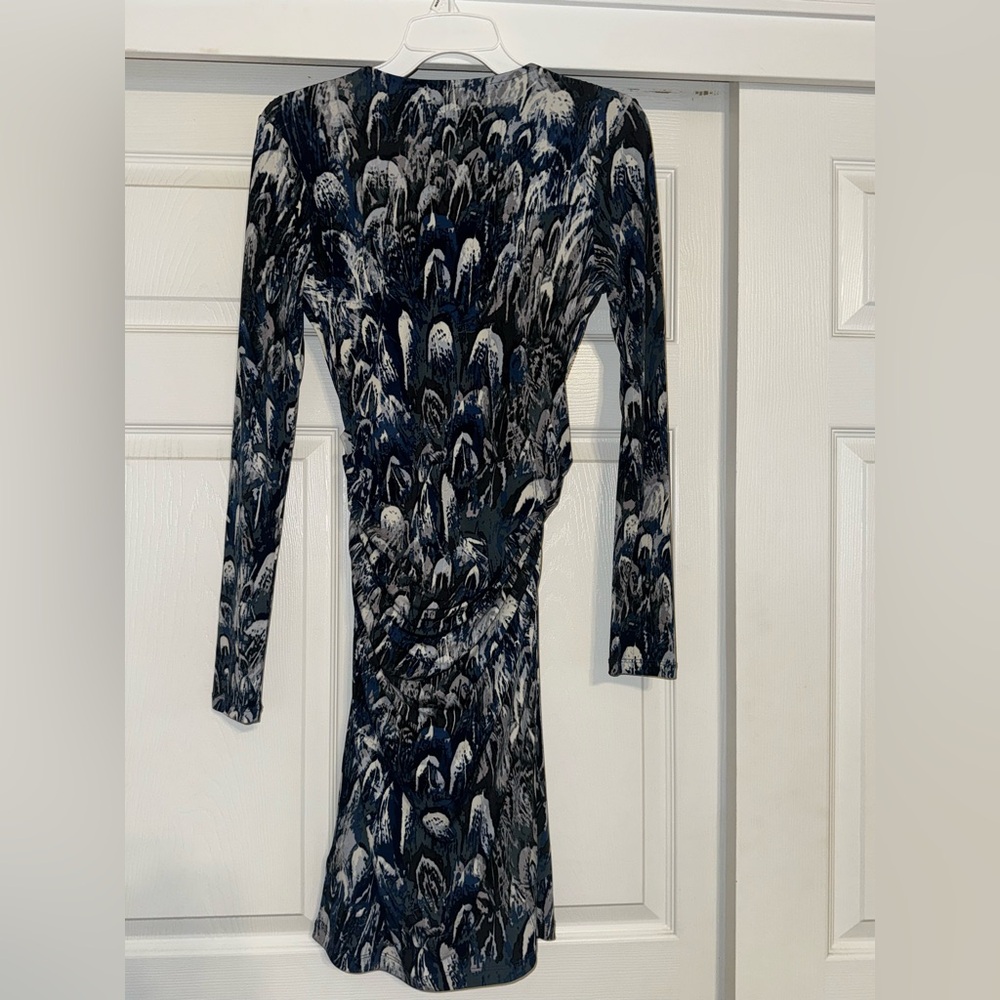 Jennifer Lopez Blue, Gray and Black Long Sleeve Dress - Picture 5 of 9